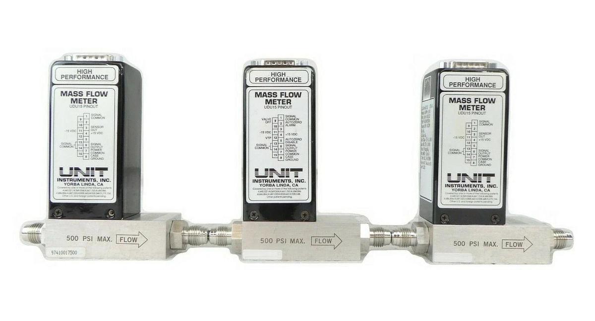 Used UNIT Instruments 1100-100232 Mass Flow Meter UFM-1100 Reseller Lot of 3 Working