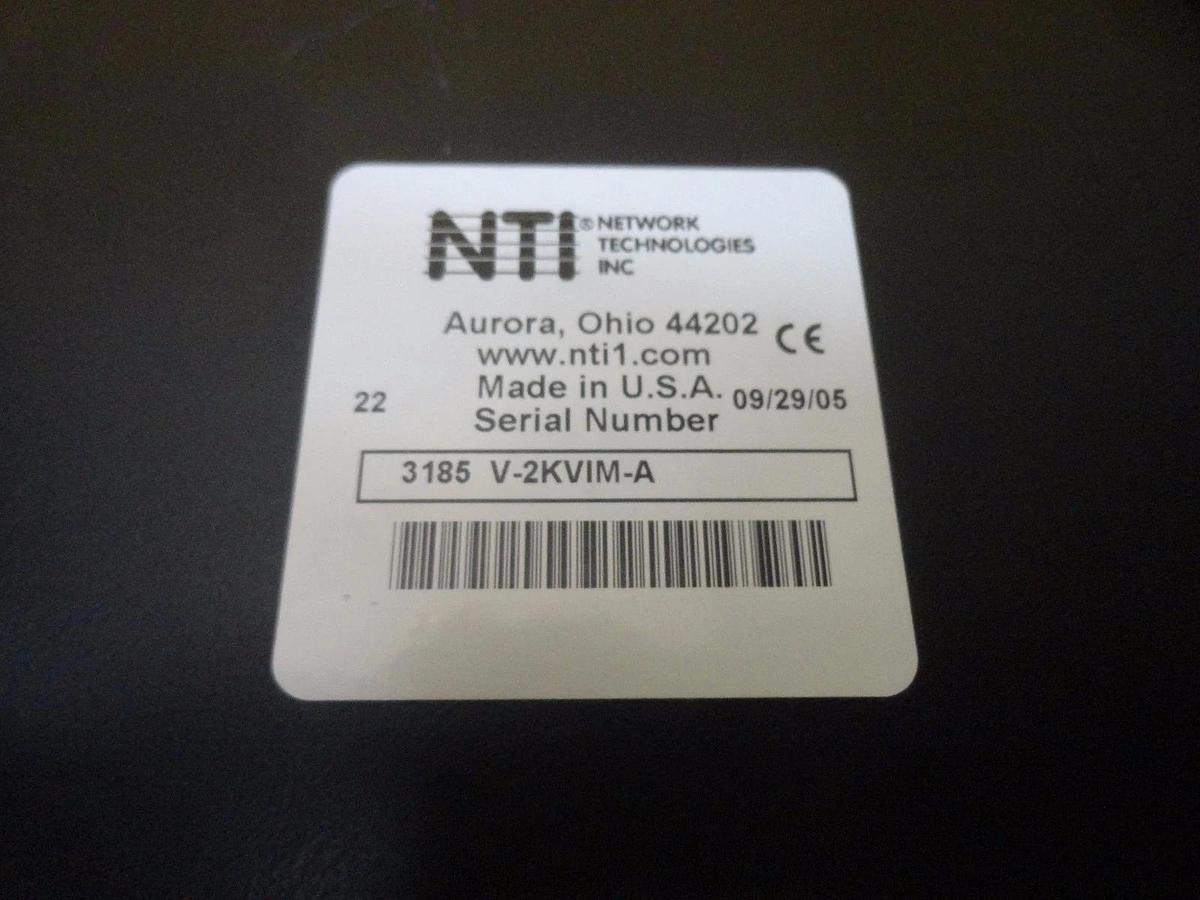 Used NTI Network Technologies V-2KVIM-A 2-port Video Switching KVM Splitter Used
