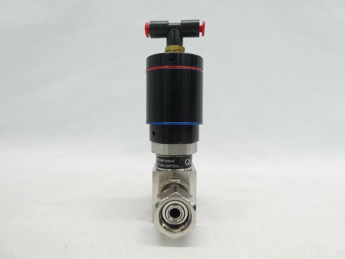 Used Qualiflow 2x10-9atm.cm3/Sec 2-Way Pneumatic Valve Female/Female Lot of 5 Working