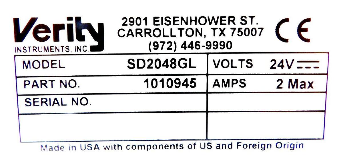 Refurbished Verity Instruments 1010945 High Resolution Spectrometer SD2048GL Refurbished