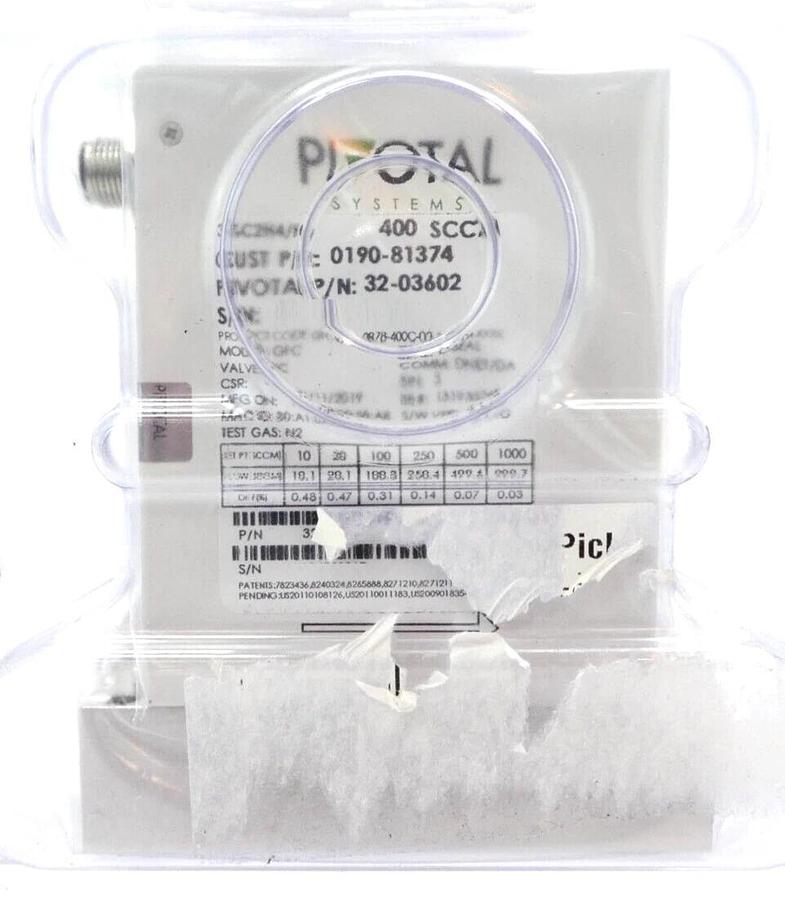 Pivotal 32-03602 Mass Flow Controller 400 SCCM 3%C2H4/He 0190-81374 Lot of 2 New
