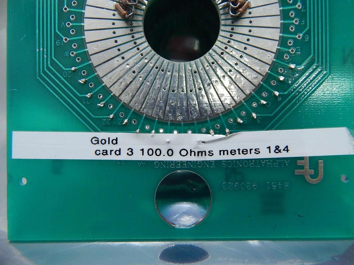 Used Alphatronics Gold Card 3 Probe Card PCB Standard B481 100.0 Ohms Meters 1&4 Used