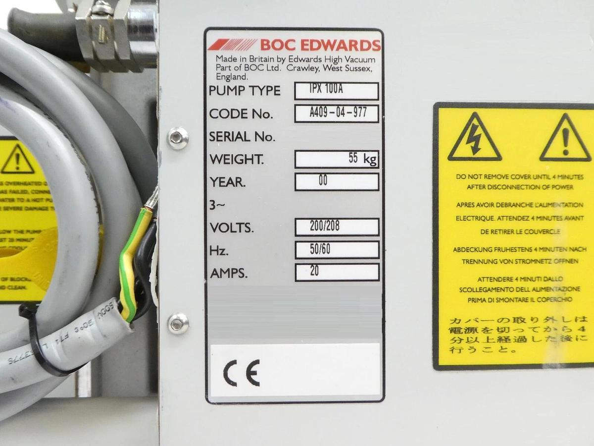 Used IPX 100A Edwards A409-04-977 Dry Vacuum Pump IPX100A Tested Working Surplus