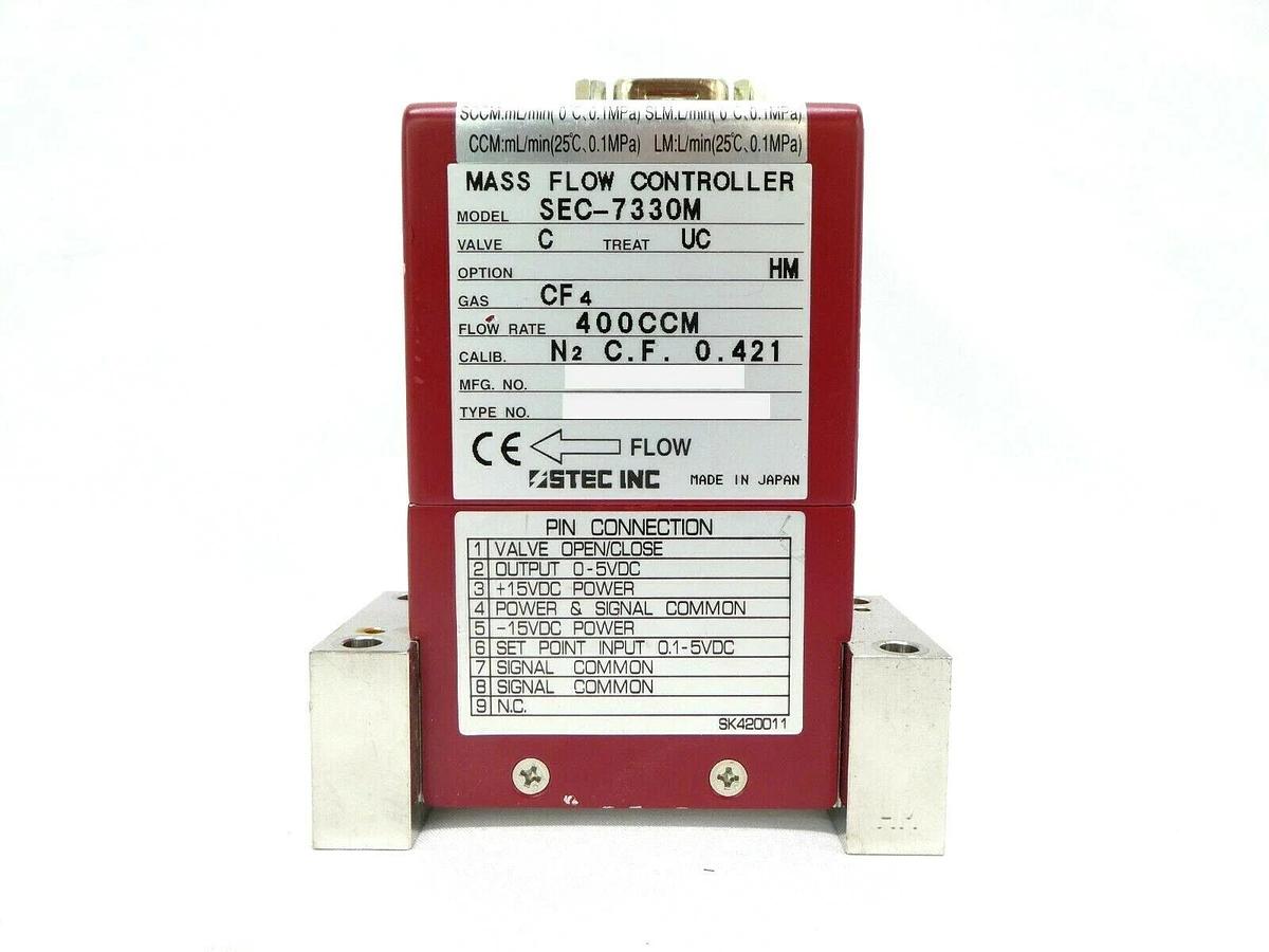 Used STEC SEC-7330M MFC Mass Flow Controller SEC-7330 400 CCM CF4 Working Spare