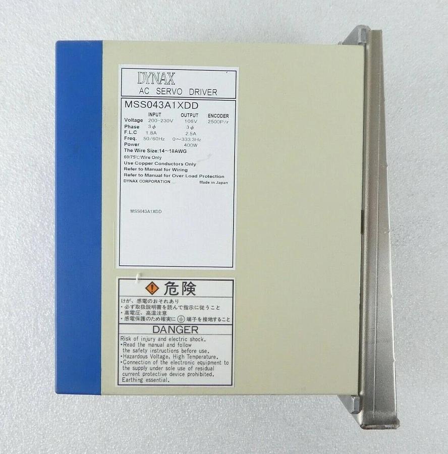Used Dynax MSS043A1XDD AC Servo Driver TEL Tokyo Electron Working Surplus