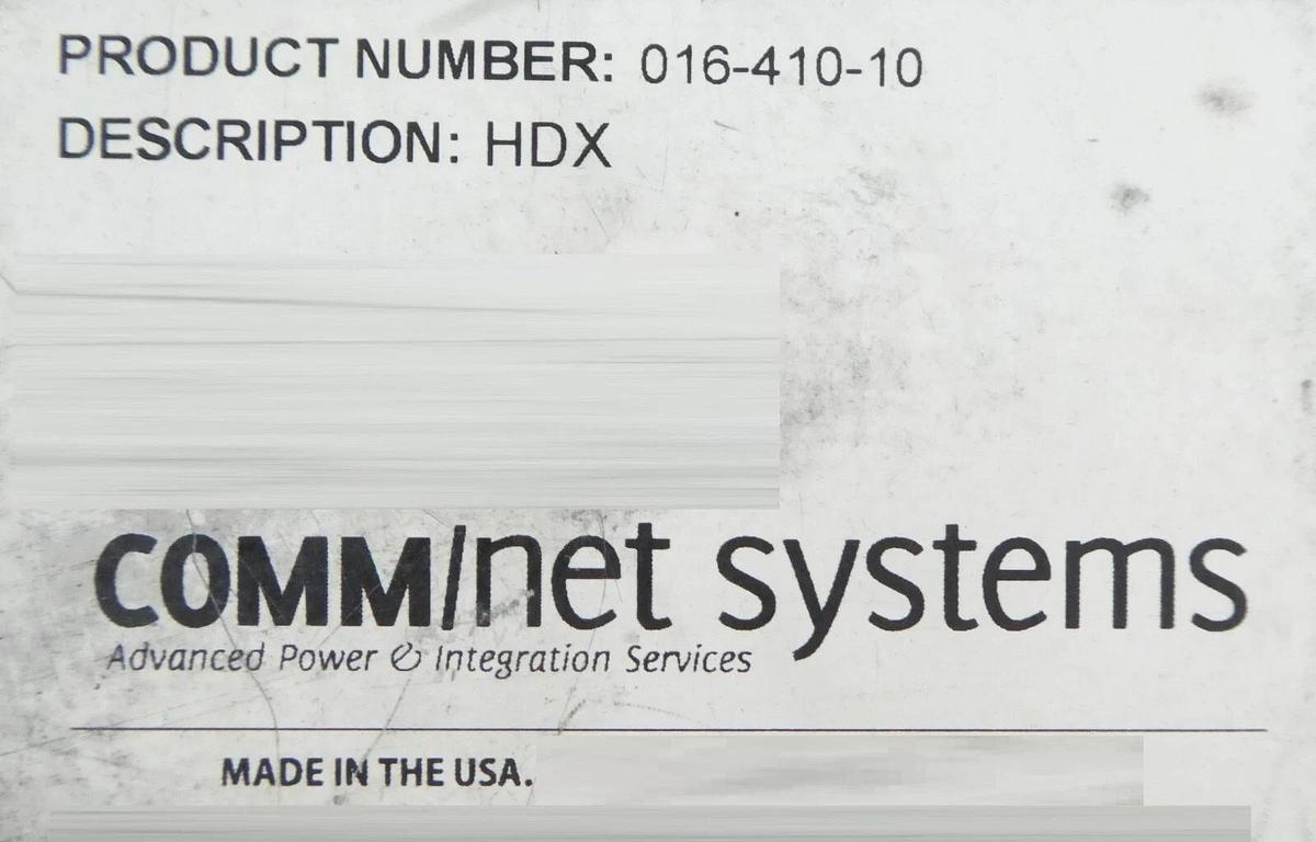 Used Comm/net Systems 016-410-10 HDX High Density DC Distribution Panel Surplus