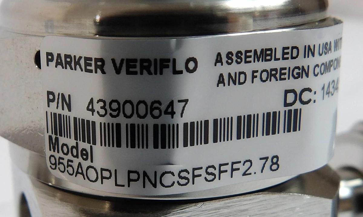 Used Parker Veriflo 43900647 Diaphragm Valve 955AOPLPNCSFSFF2.78 New Surplus