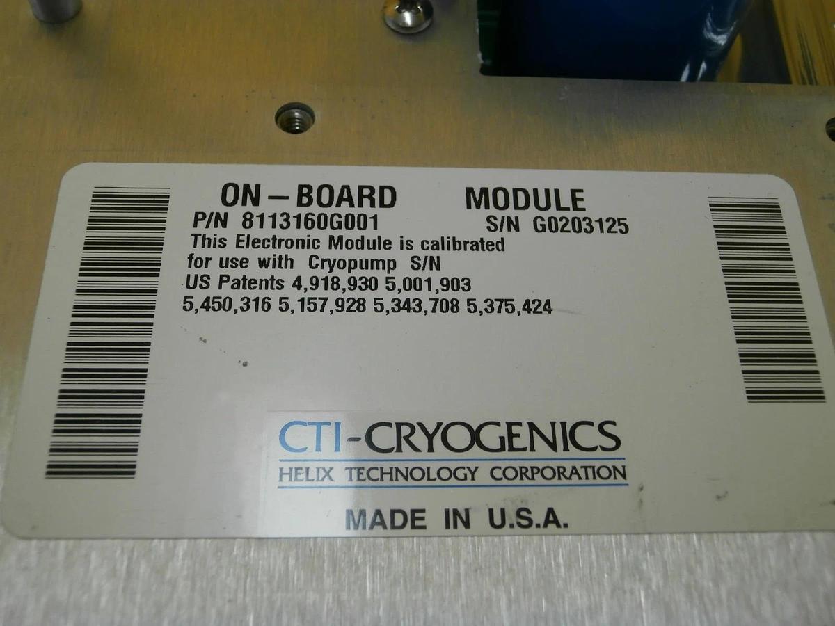 Used Helix Technology 8127213G001 Power Board PCB CTI-Cryogenics 8113160G001 Used
