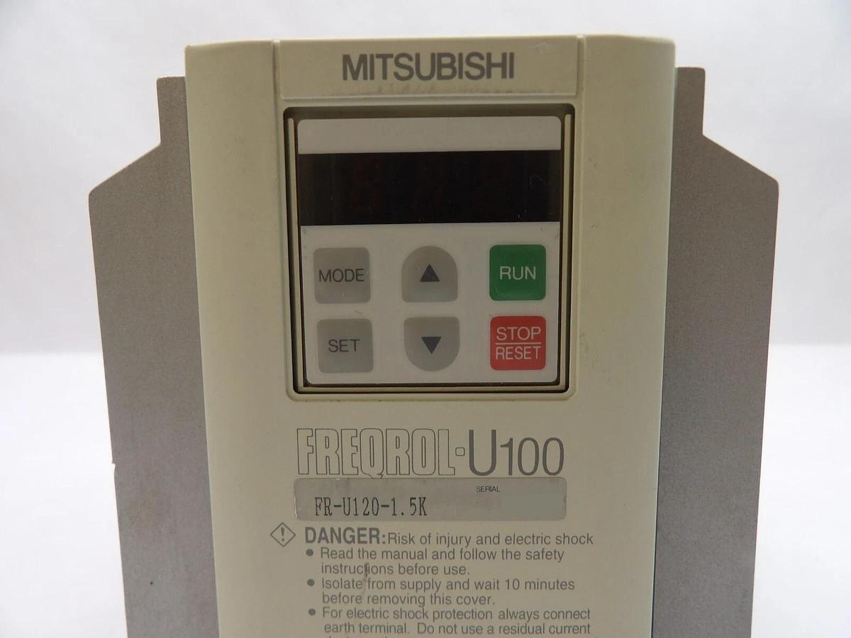 Used Mitsubishi FR-U120-1.5K Inverter Drive Freqrol-U100 Lot of 2 Working Spare
