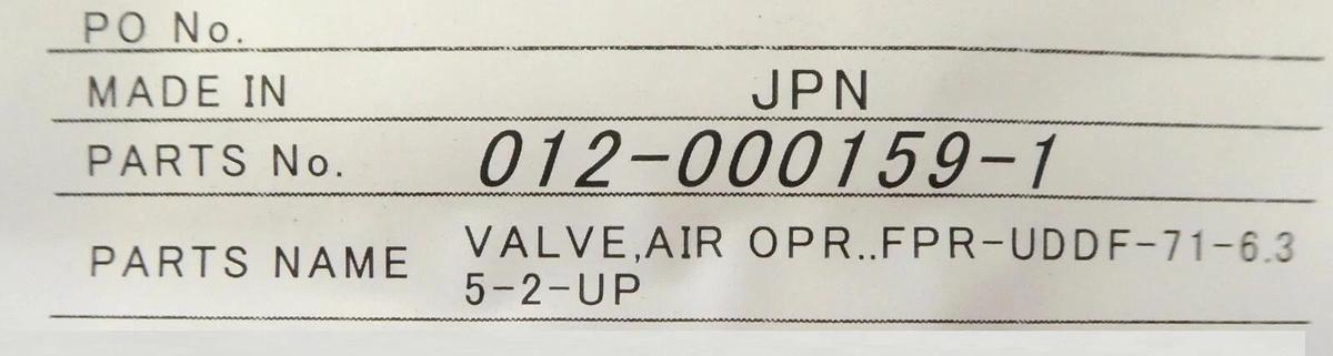 Fujikin FPR-UDDF-71-6.35-2-NL-UP Valve TEL Tokyo Electron 012-000159-1 New Spare