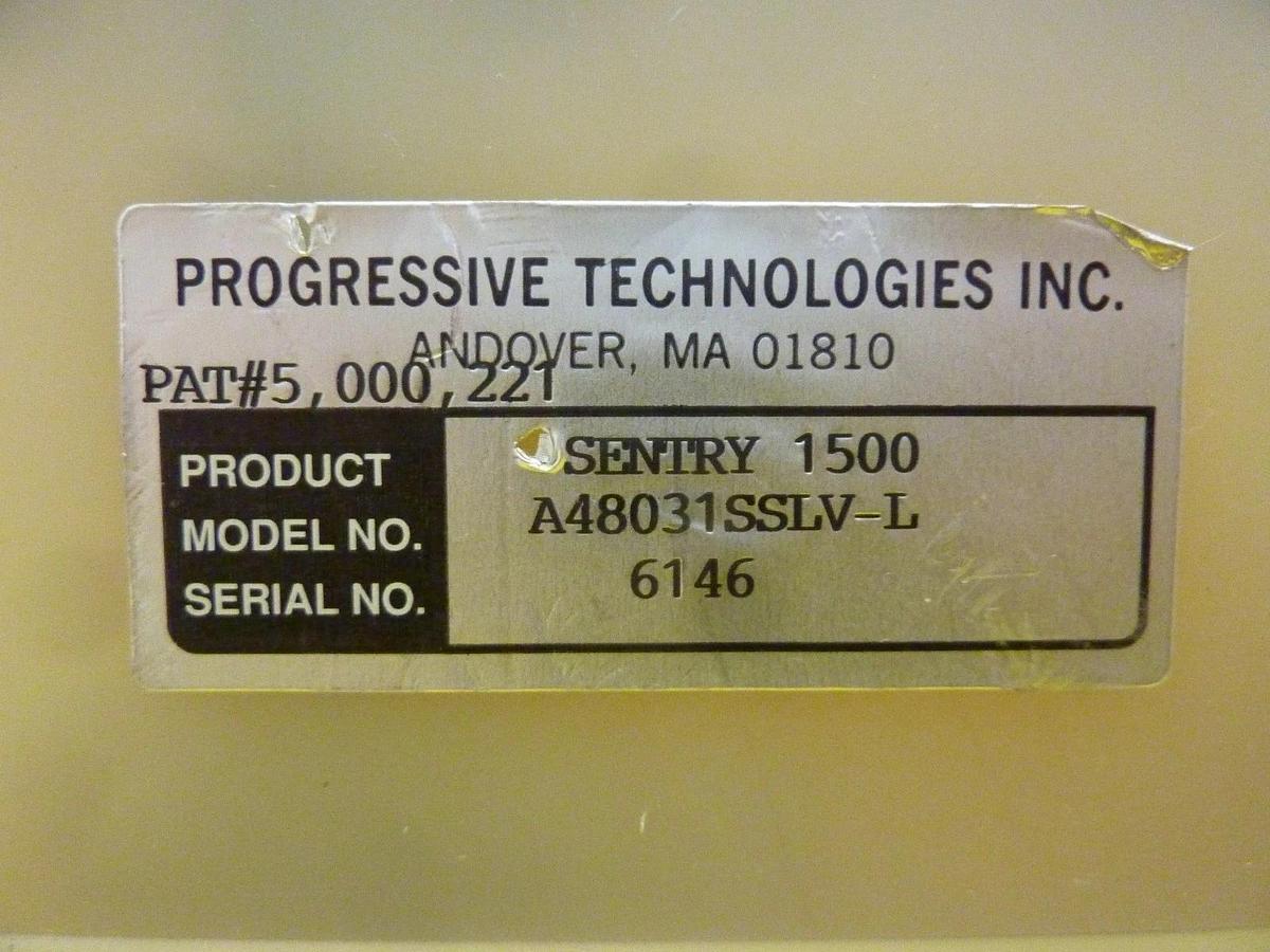 Used Progressive Technologies A48031SSLV-L Pressure Valve SENTRY 1500 Used Working