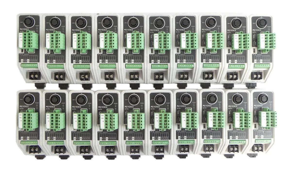 Used Keyence N-R4 Communication Sensor Amplifier Reseller Lot of 20 Working Surplus