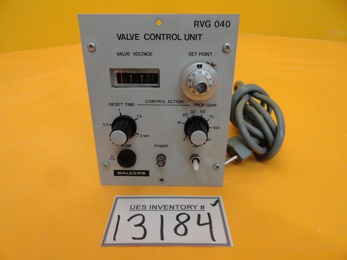 Used Balzers BG M12 505 Valve Control Unit RVG 040 Used Working