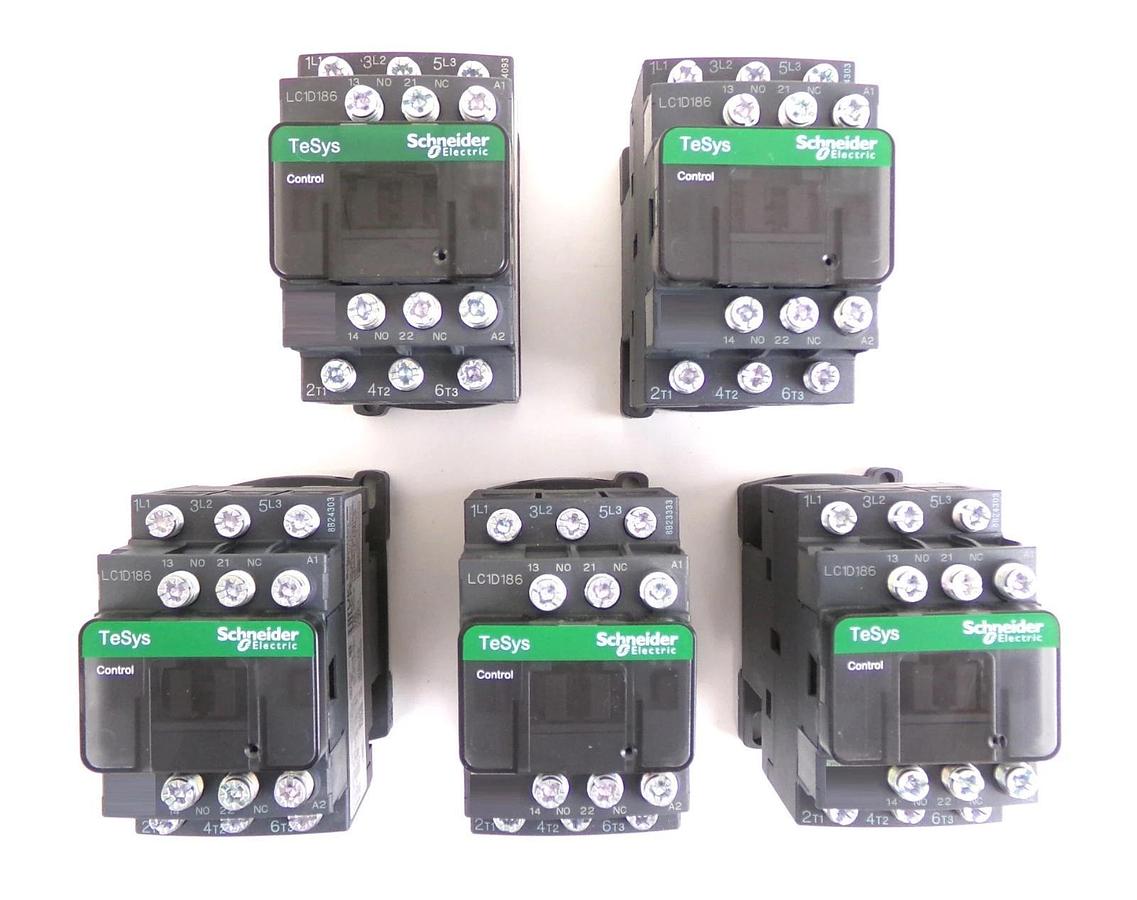 Schneider Electric LC1D186B7 Contactor LC1D TeSys Deca Reseller Lot of 5 New