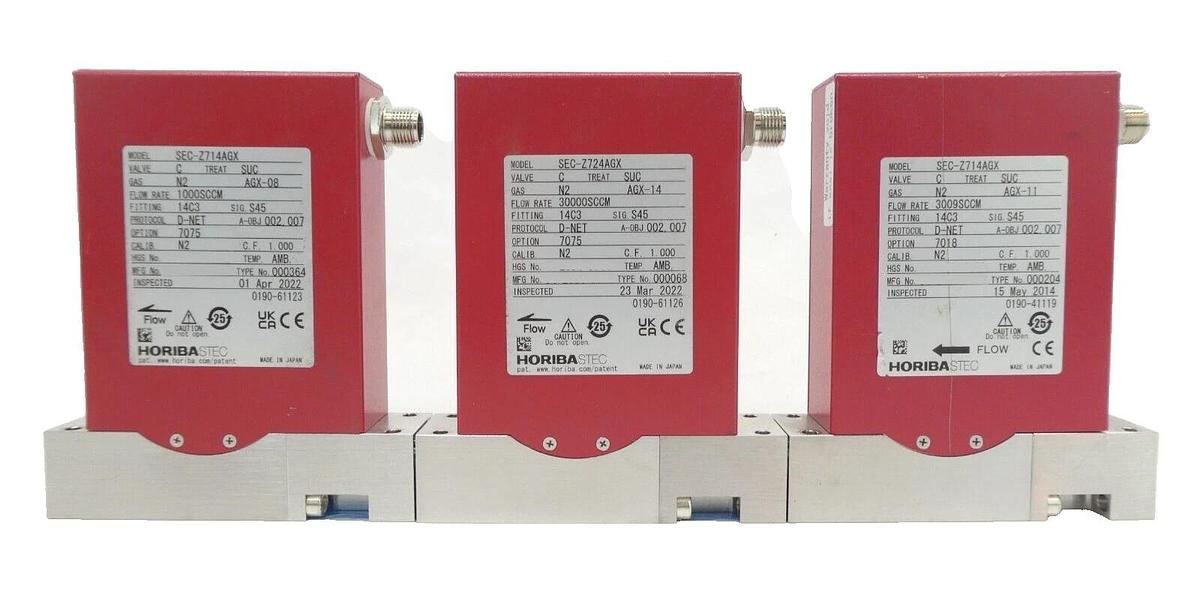 Used Horiba STEC Z700 Mass Flow Controller MFC SEC-Z714AGX SEC-Z724AGX Lot of 7