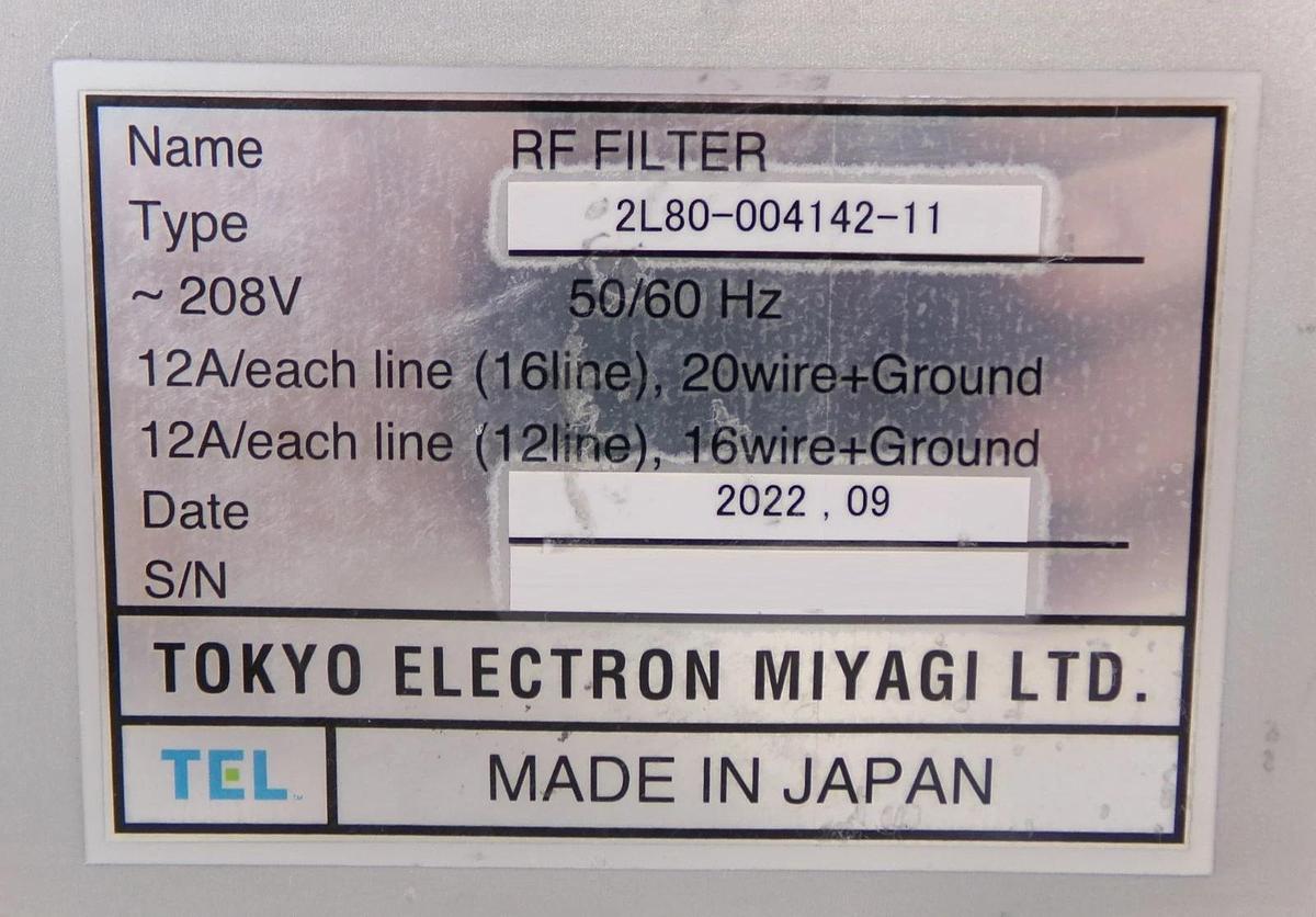 Used TEL Tokyo Electron 2L80-004142-11 RF Filter Assembly Untested Spare Surplus