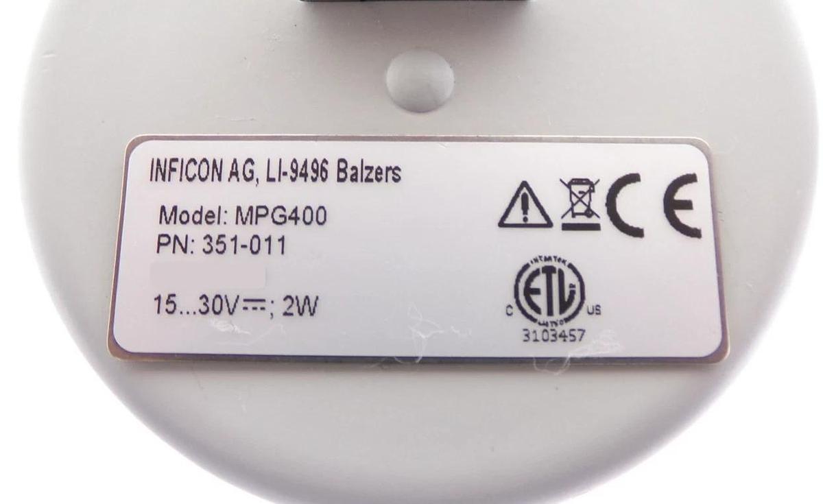 Used Inficon 351-011 Inverted Magnetron Pirani Gauge MPG400 Surplus