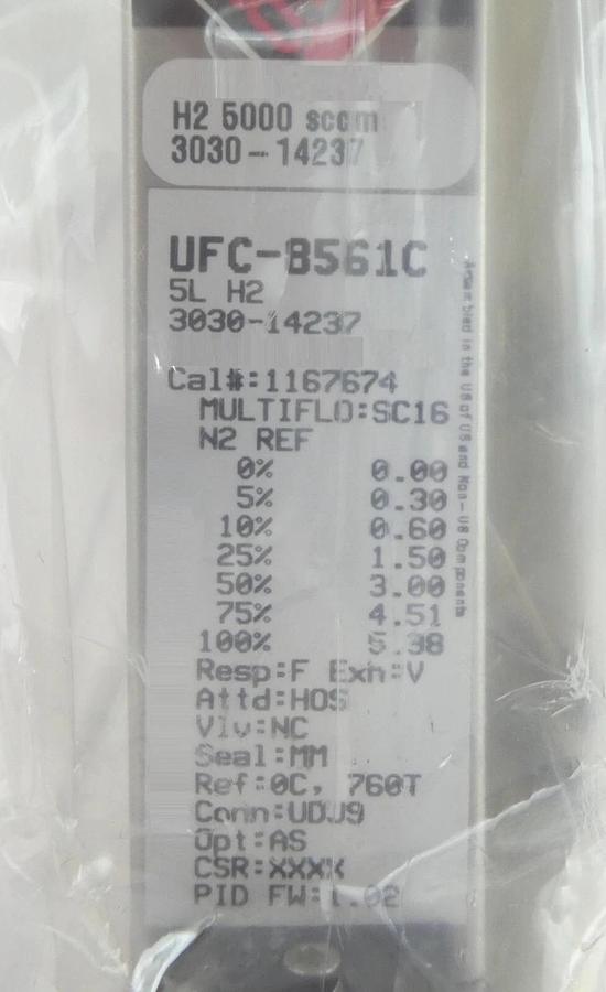 UNIT Instruments UFC-8561C Mass Flow Controller MFC 5000 SCCM H2 Lot of 2 New