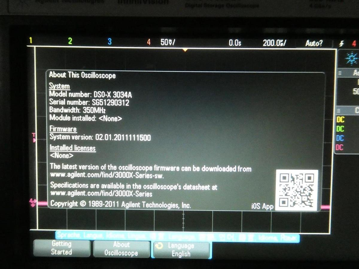 Used Agilent DSO-X 3034A 350 MHz Digital Storage Oscilloscope InfiniiVision Surplus
