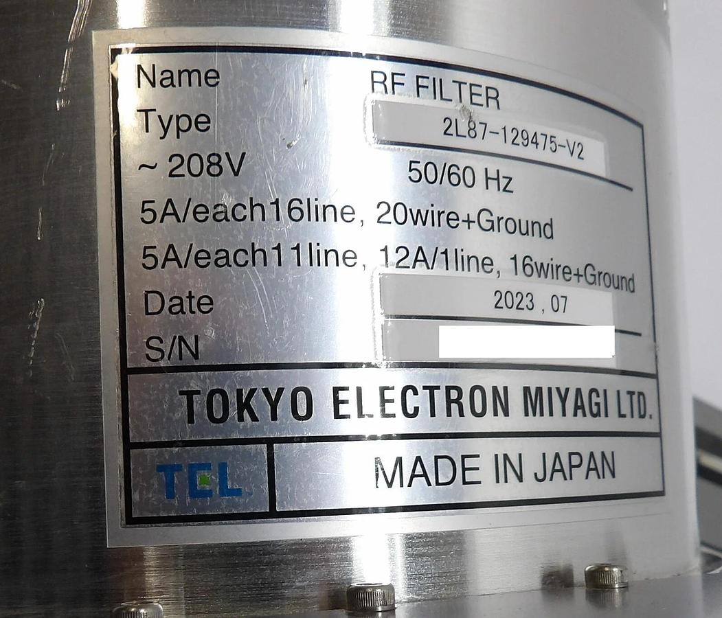 Used TEL Tokyo Electron 2L87-129475-V2 RF Filter Module Working Surplus