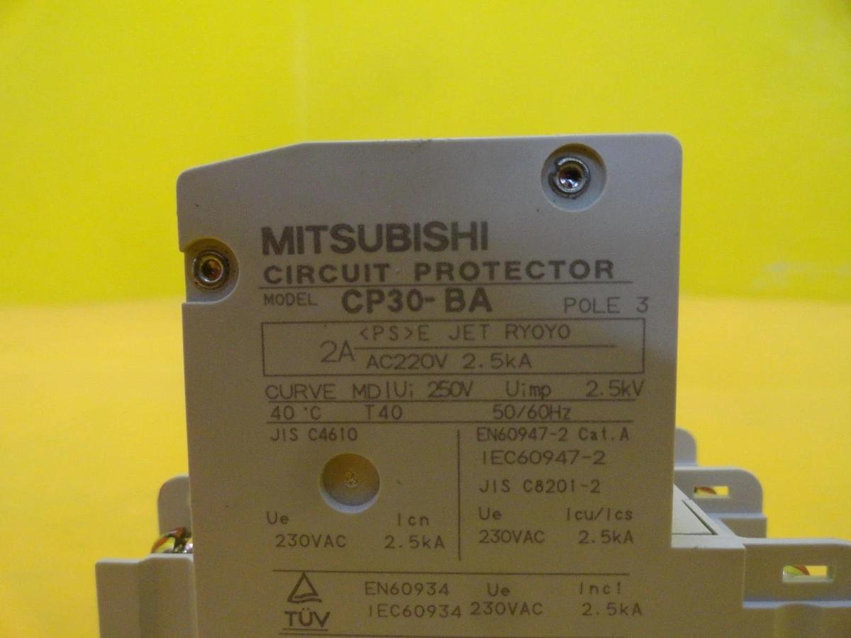Used Mitsubishi CP30-BA Circuit Protector 3-Pole 2A Reseller Lot of 10 Used Working