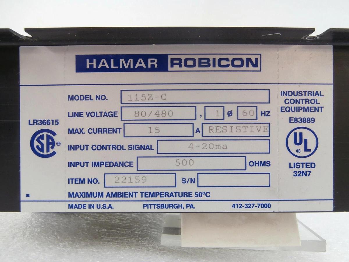 Used Halmar Robicon 22159 SSR Power Control Panel 115Z-C Reseller Lot of 8 Working