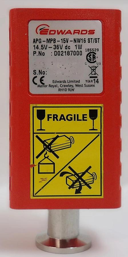 Used Edwards D02187000 Active Pirani Vacuum Gauge APG-MPB-15V-NW16 Lot of 6 Working