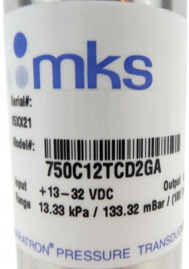 MKS Instruments 750C12TCD2GA Baratron Pressure Transducer New Surplus