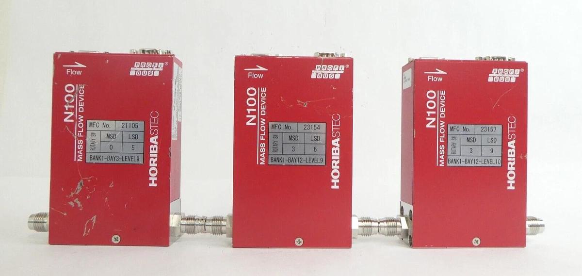 Used Horiba STEC N100 Mass Flow Controller MFC SEC-N126MGR Lot of 10 Working Surplus