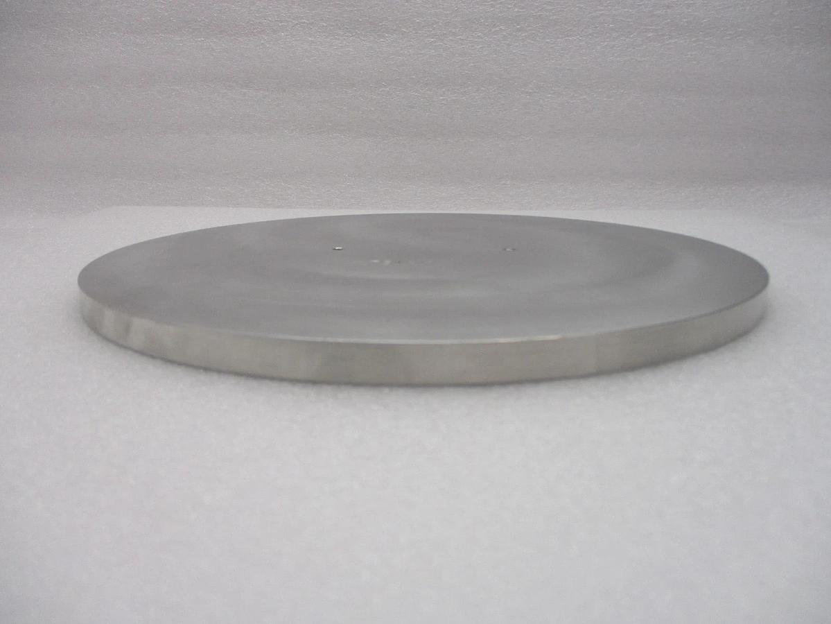 Used TEL Tokyo Electron Bell Jar Blank Off Plate 11.94" MRC Stainless Steel Working