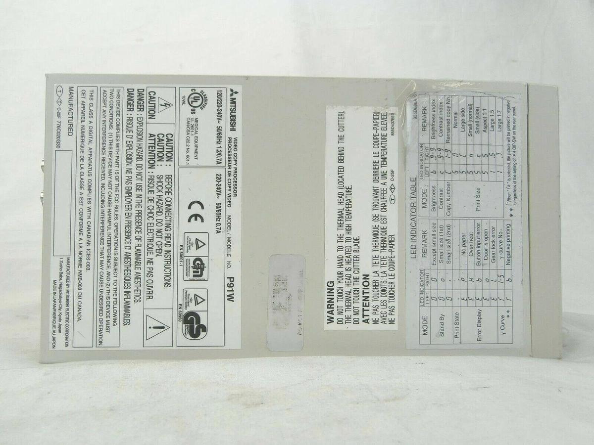 Used Mitsubishi Video Copy Processor Video Printer P90W P91W Lot of 2 Damaged As-Is