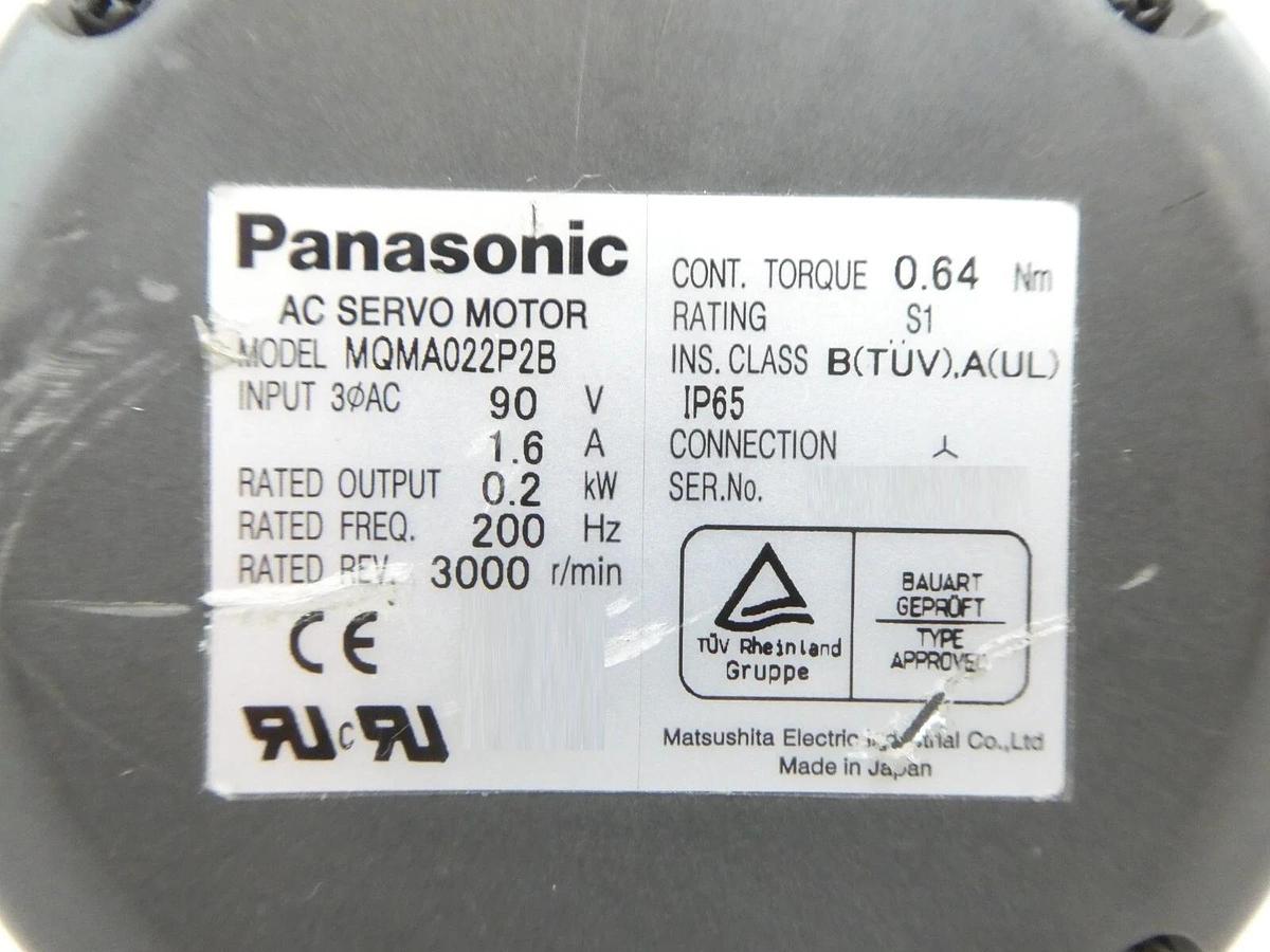 Used Panasonic MQMA022P2B AC Servo Motor Reseller Lot of 5 Working Surplus