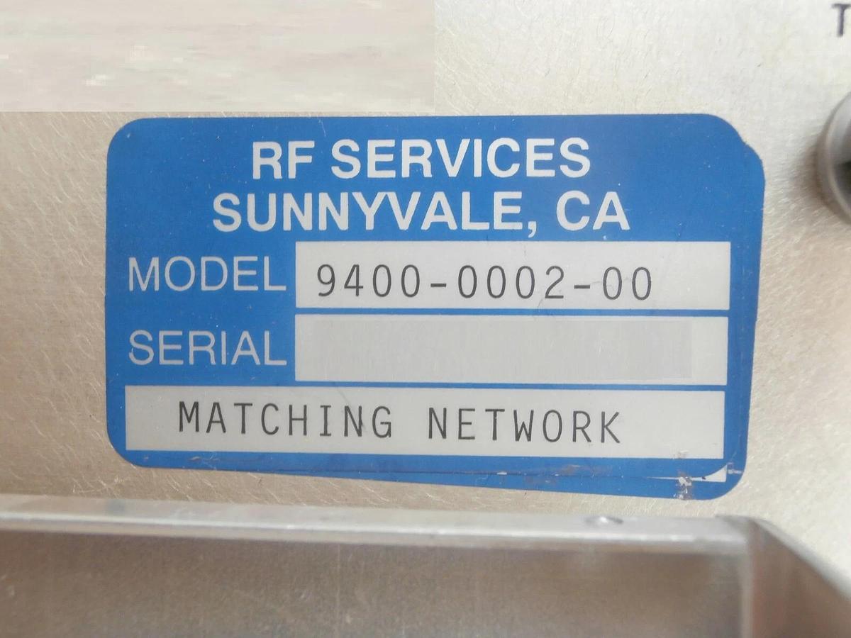 Used RF Services 9400-0002-00 RF Matching Network Novellus Systems 27-00001-00 Spare