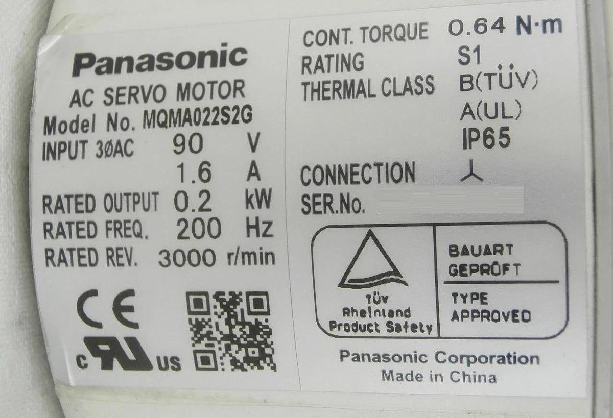 Used Panasonic MQMA022S2G AC Servo Motor with Sumitomo Gear Head FCMS-A15-SV-59 Spare