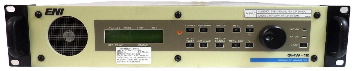 Used GHW-12Z Genesis ENI Power Systems GHW12Z-12098 RF Generator AMAT Working