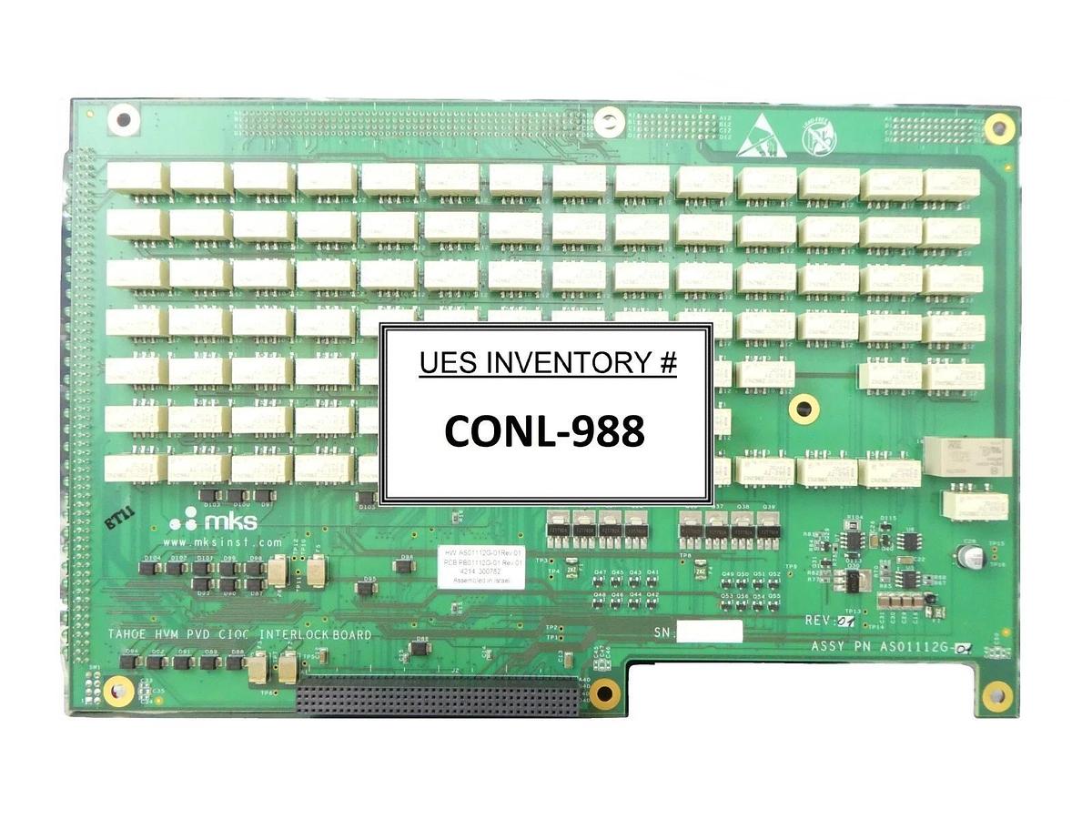 Used MKS Instruments AS01112G-01 Tahoe HVM PVD CIOC Interlock PCB Working Surplus