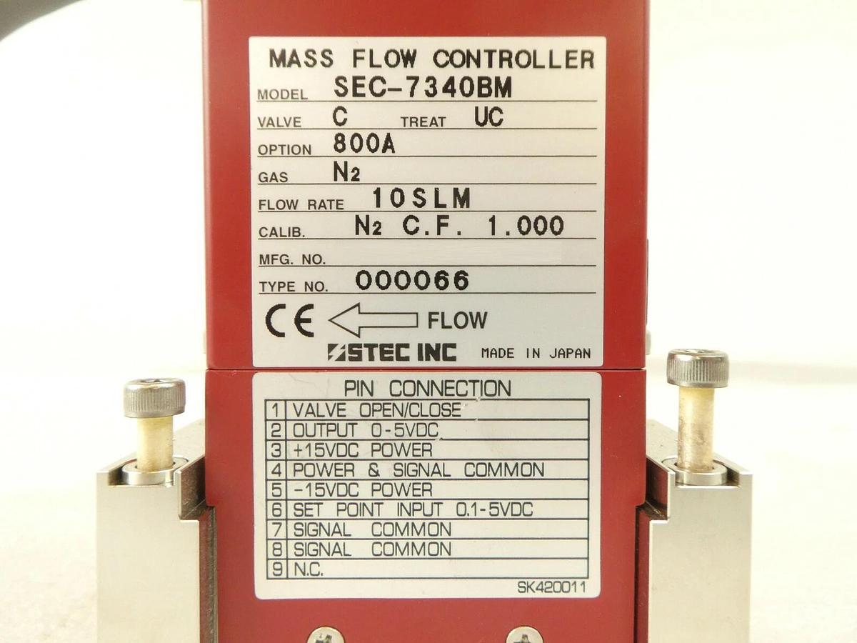 Used STEC SEC-7350BM Mass Flow Controller MFC 10 SLM N2 KLA-Tencor eS31 Surplus Spare