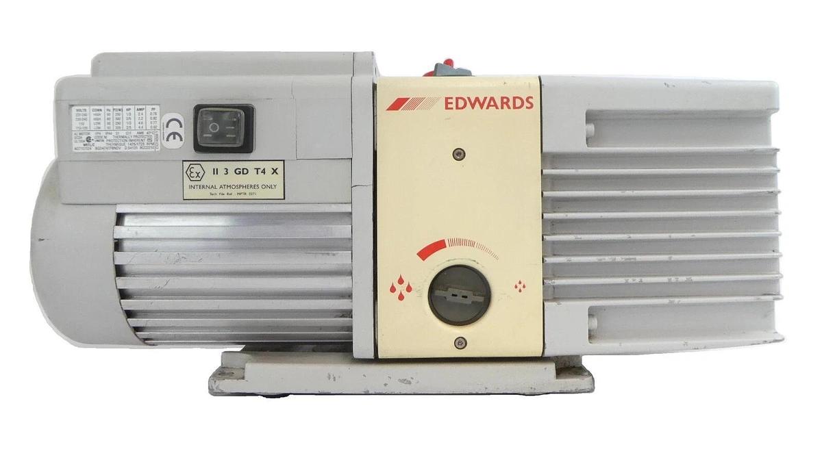 Used RV12 Edwards Two Stage Rotary Vane Vacuum Pump Assembly RV Series Tested Working