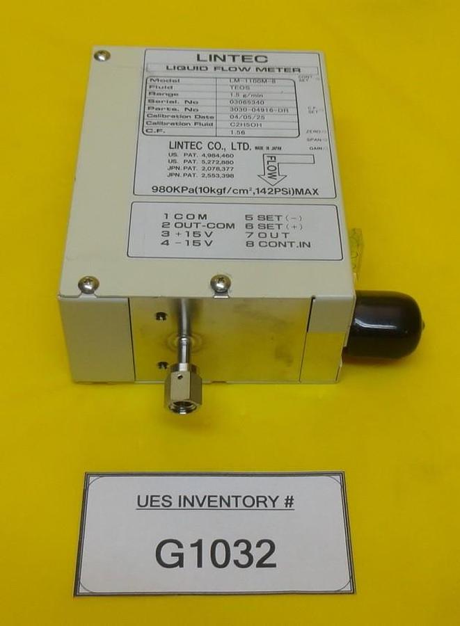 Used Lintec LM-1100M-8 Liquid Flow Meter LFM AMAT 3030-04916-DR 1.5g/min TEOS Used