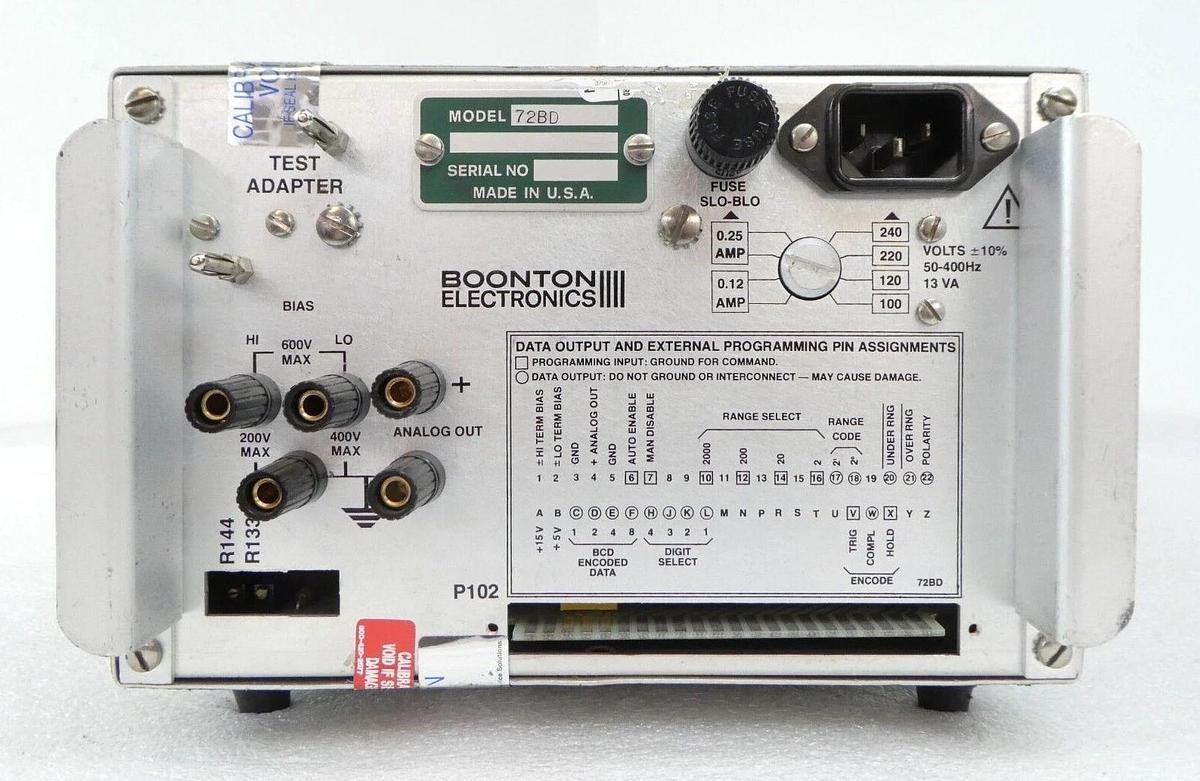 Used Boonton Electronics 72BD Capacitance Meter 2-2000pF 1 MHz 72-4B Surplus Spare