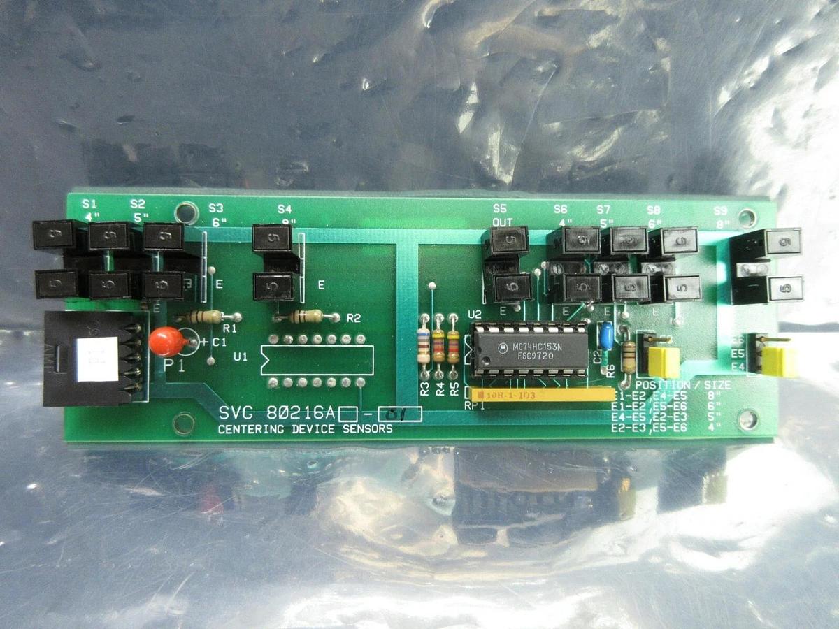 Used SVG Silicon Valley Group 80216A-01 Centering Device Sensors Board PCB 90S Used