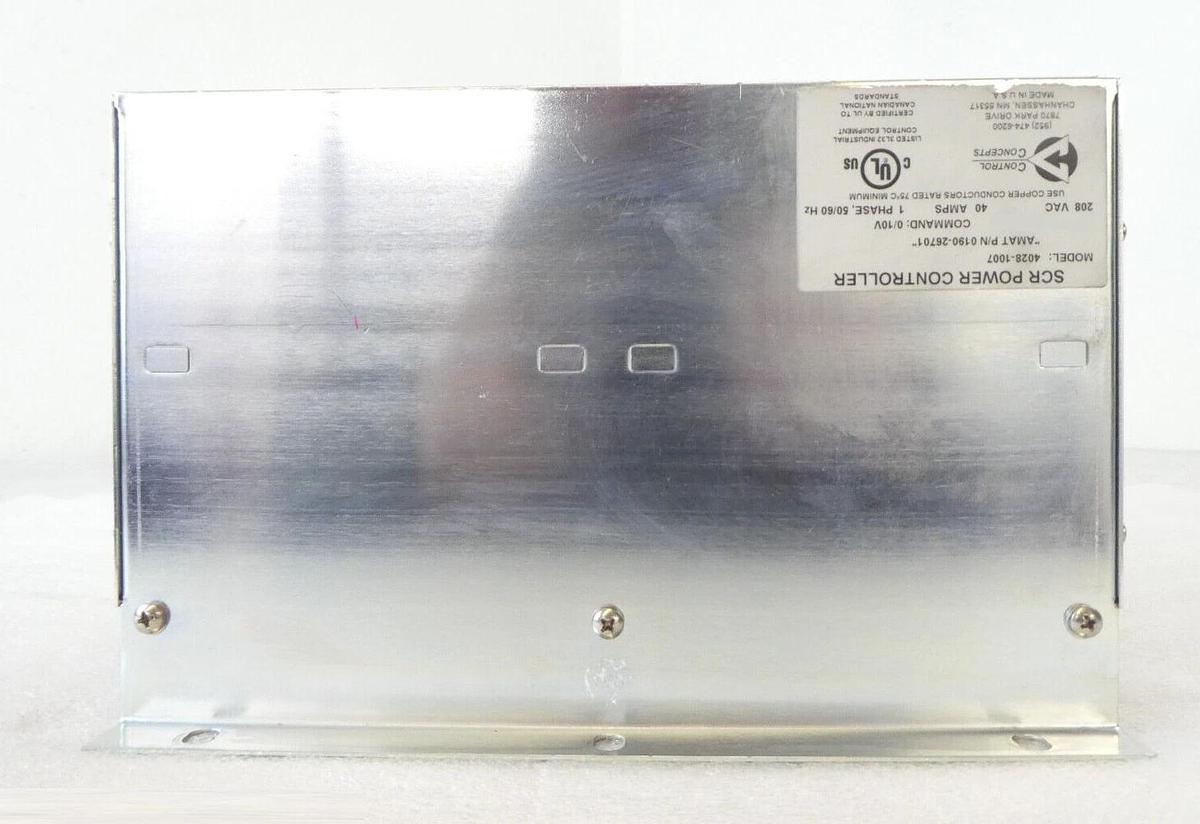 Used Control Concepts 4028-1007 SCR Power Controller AMAT 0190-26701 Working Surplus