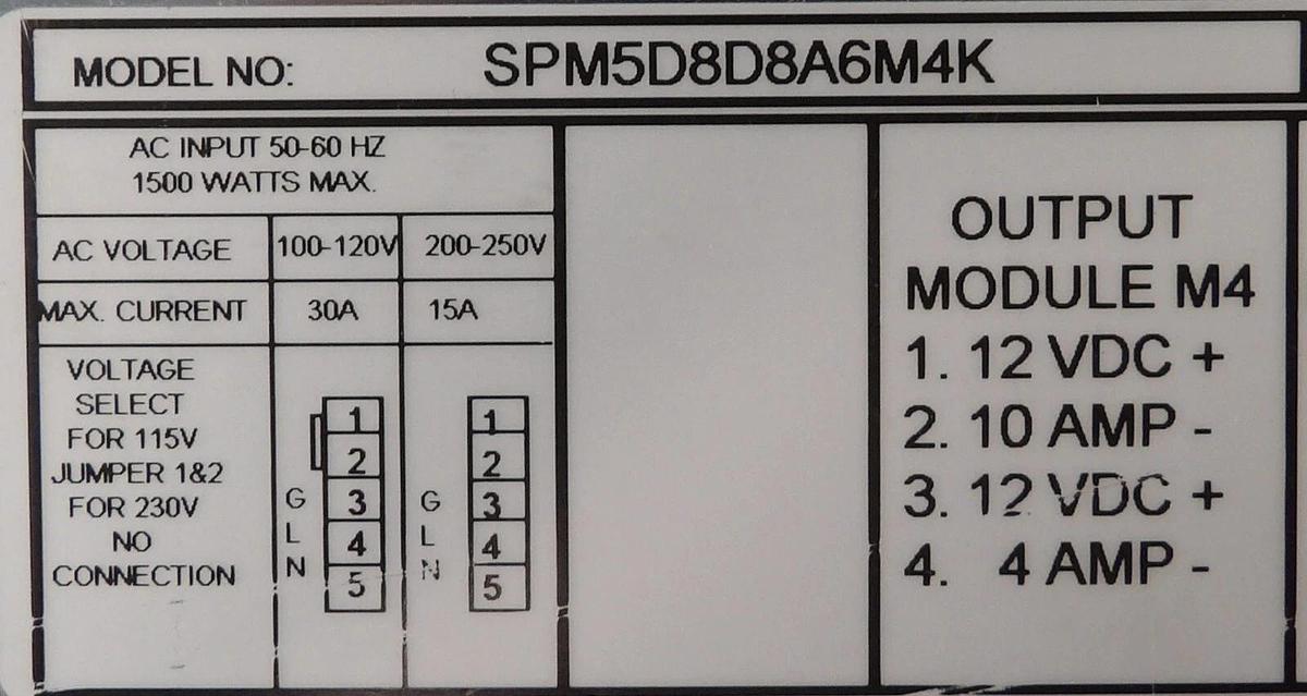 Used Power-One SPM5D8D8A6M4K Switching Power Supply International Series Working