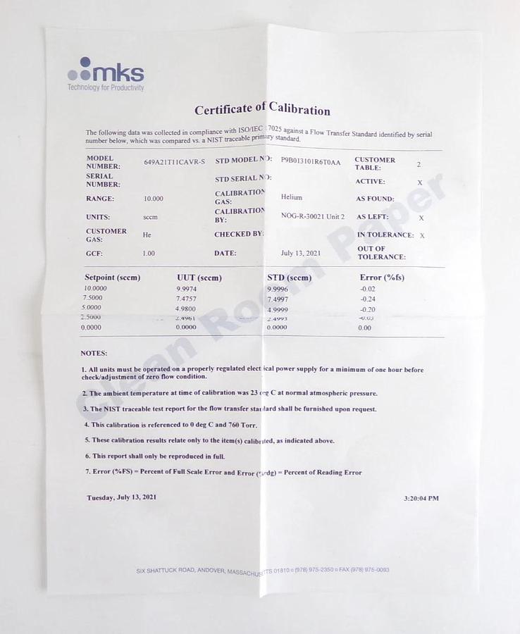 MKS Instruments 649A21T11CAVR-S Pressure Controller Type 649 0010-37839 New