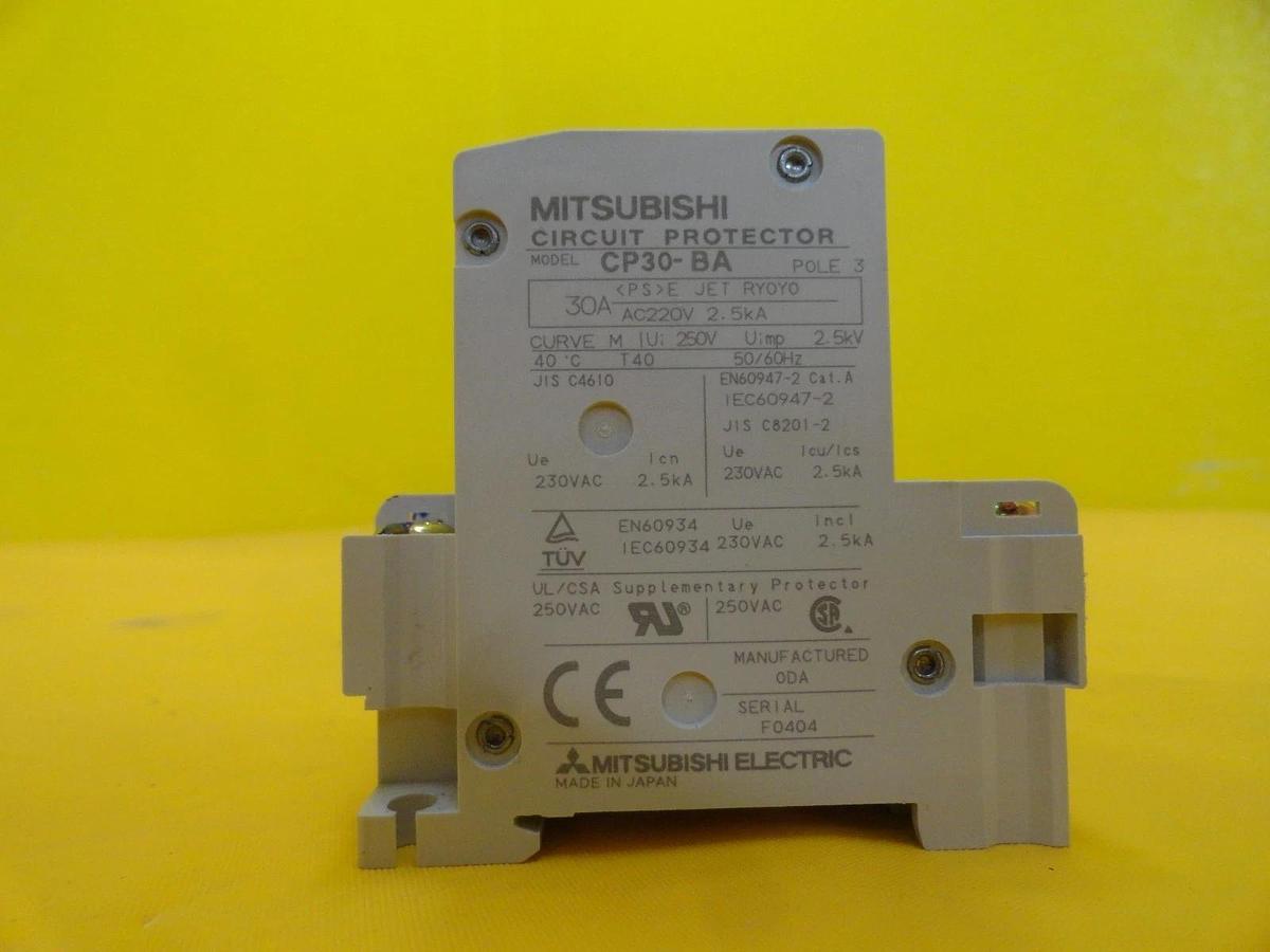 Used Mitsubishi CP30-BA Circuit Protector 3-Pole 30A Reseller Lot of 10 Used Working