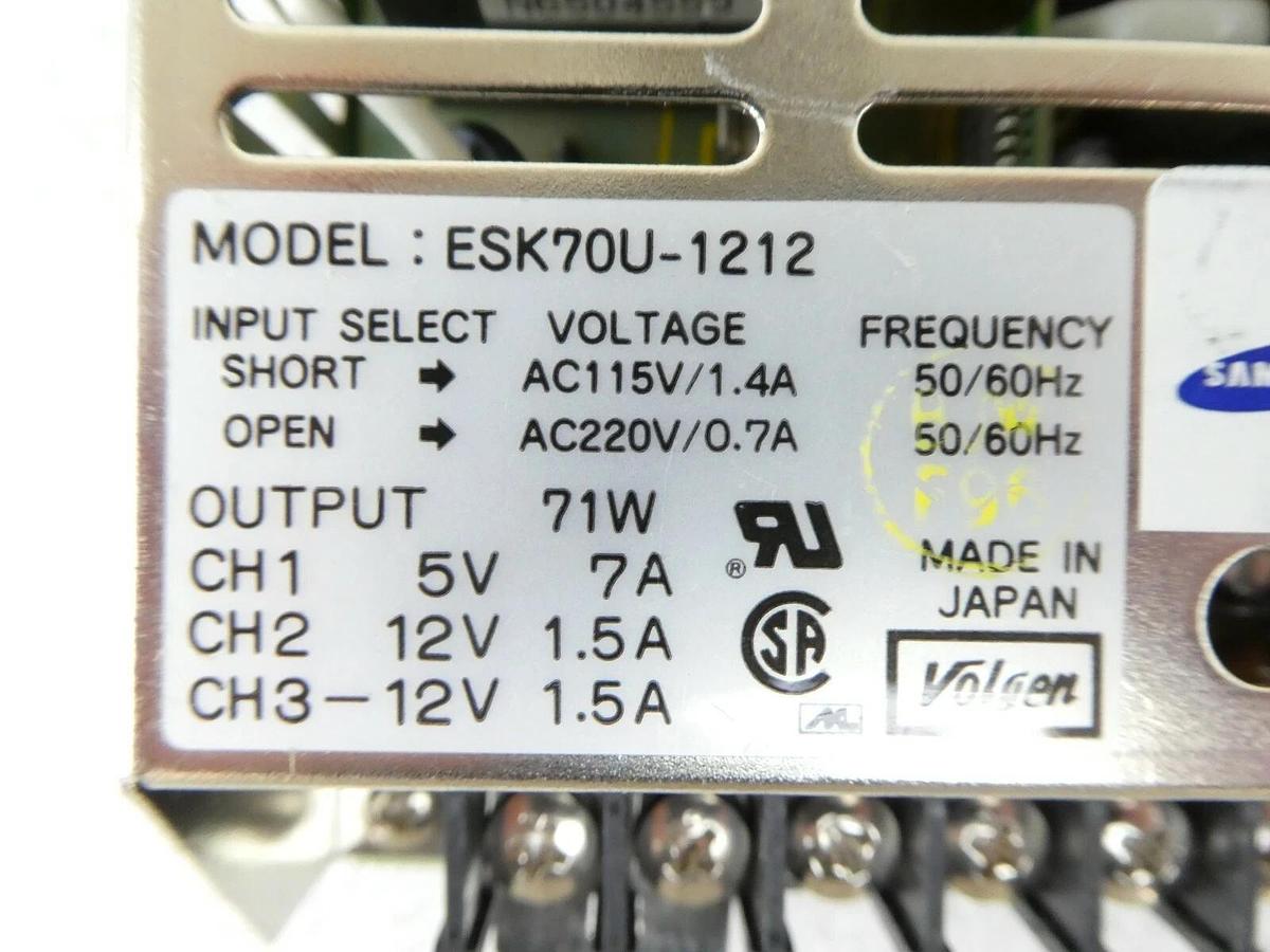 Used Volgen ESK70U-1212 DC Power Supply Novellus Systems 27-10052-00 Working Spare