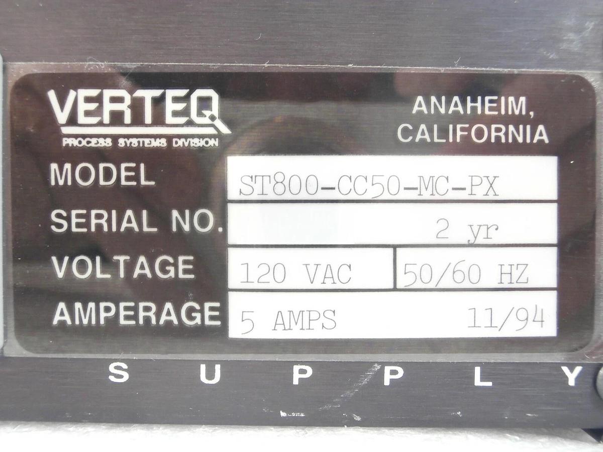 Used Verteq Process Systems ST800-CC50-MC-PX Power Supply Module Working Surplus