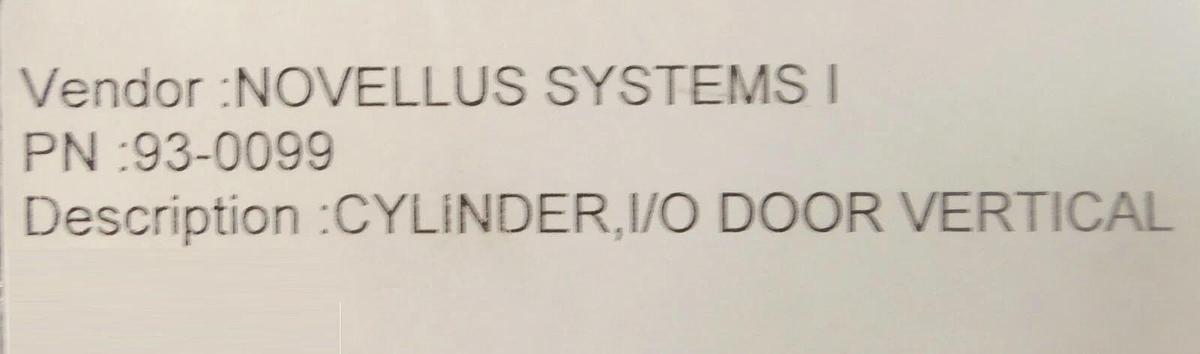 Humphrey HMRGH20X18" I/O Door Vertical Cylinder Novellus 93-0099 New Spare