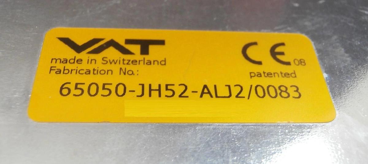 Used VAT 65050-JH52-ALJ2 320mm JIS Pendulum Valve Series 65.0 Copper Exposed Working
