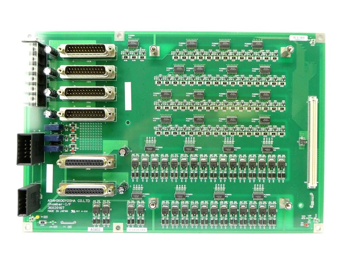 Used Asahi Kogyosha 36020167 Chamber I/F Board PCB NSR System Working Spare